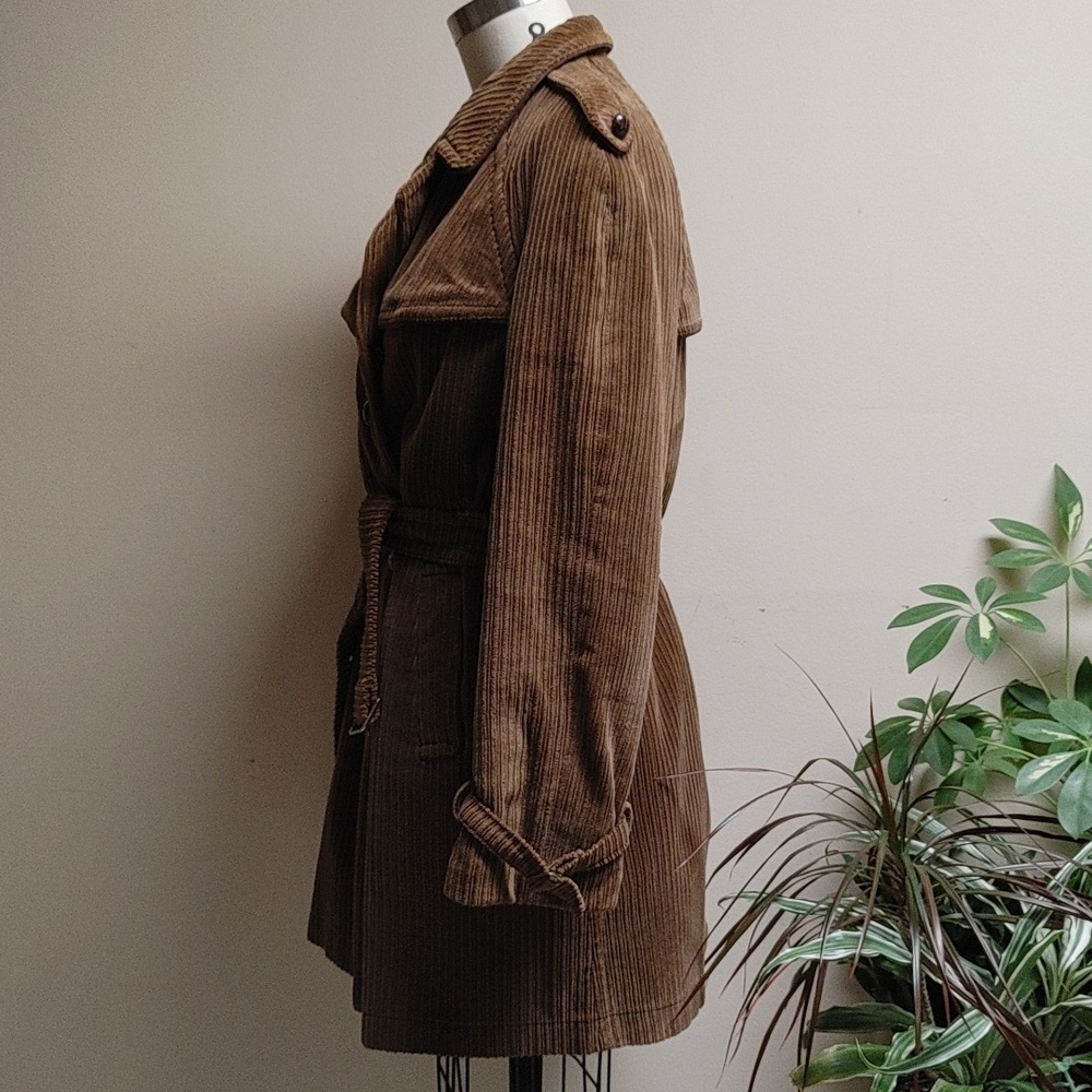 Vintage Corduroy Short Trench Coat - Picture 7 of 17